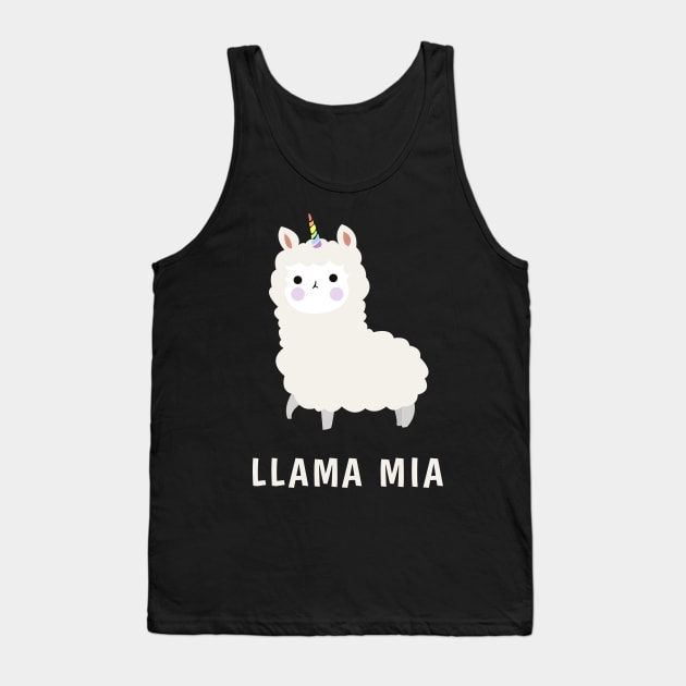 Llama Mia Llamacorn Unicorn Rainbow Tank Top by DesIndie